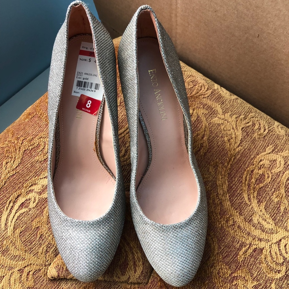 Brand New Enzo Silver Heels